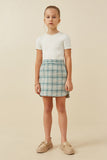GY6595 MINT Girls Flannel Zip Up Skirt Full Body