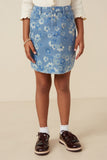 Floral Printed Denim Skirt