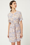 Women's Floral Button-Down Ruffle Mini Dress
