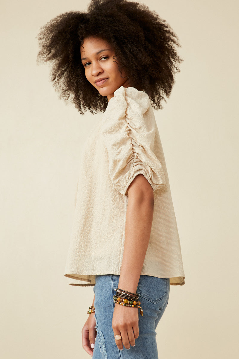 Womens Textured Puff Sleeve Top | Mommy and Me – Hayden Girls