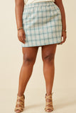HY6595W MINT Plus Flannel Zip Up Skirt Front
