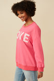 Womens Love Patched French Terry Sweatshirt Side