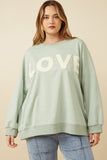 Plus Love Patched French Terry Sweatshirt Front