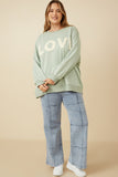 Plus Love Patched French Terry Sweatshirt Full Body